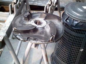 Severely damaged impeller